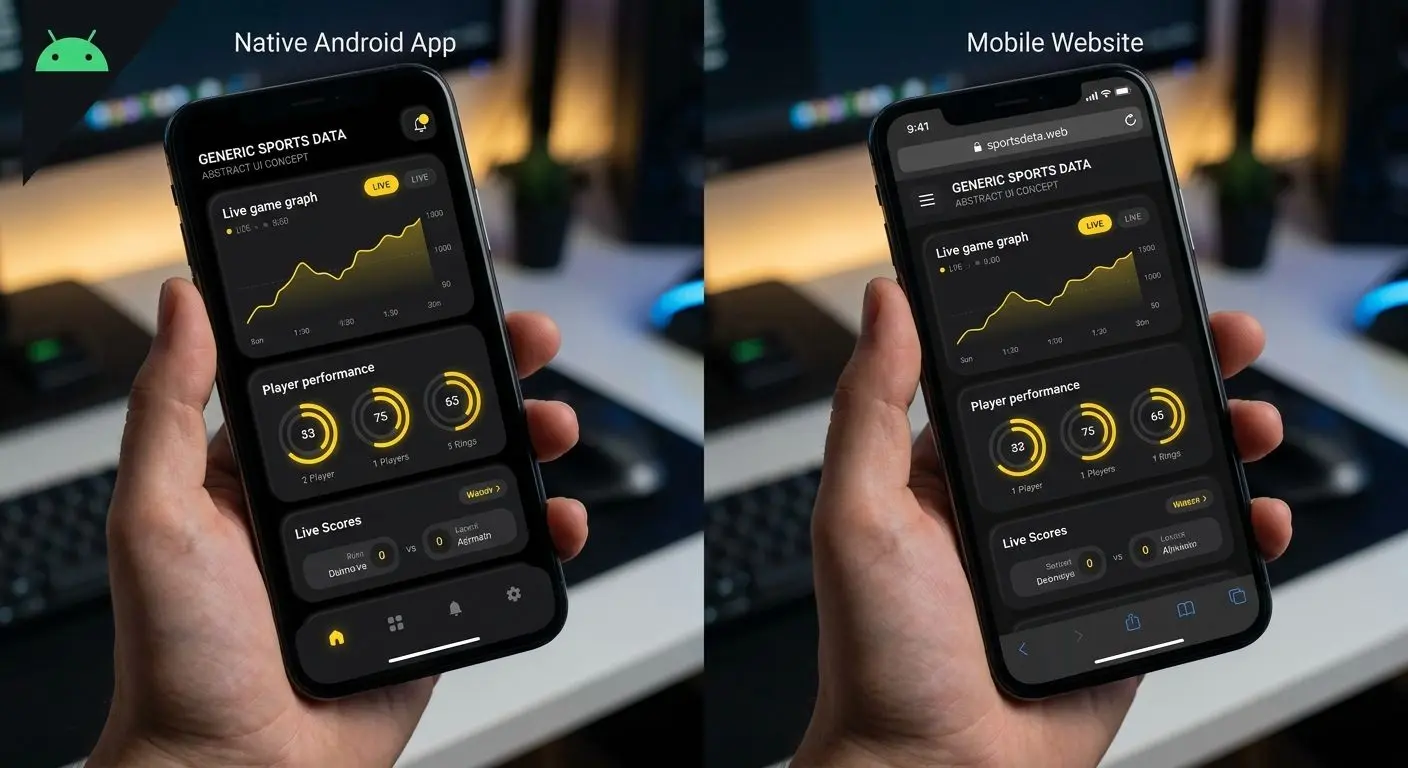 Confronto tra app Android e sito mobile su smartphone