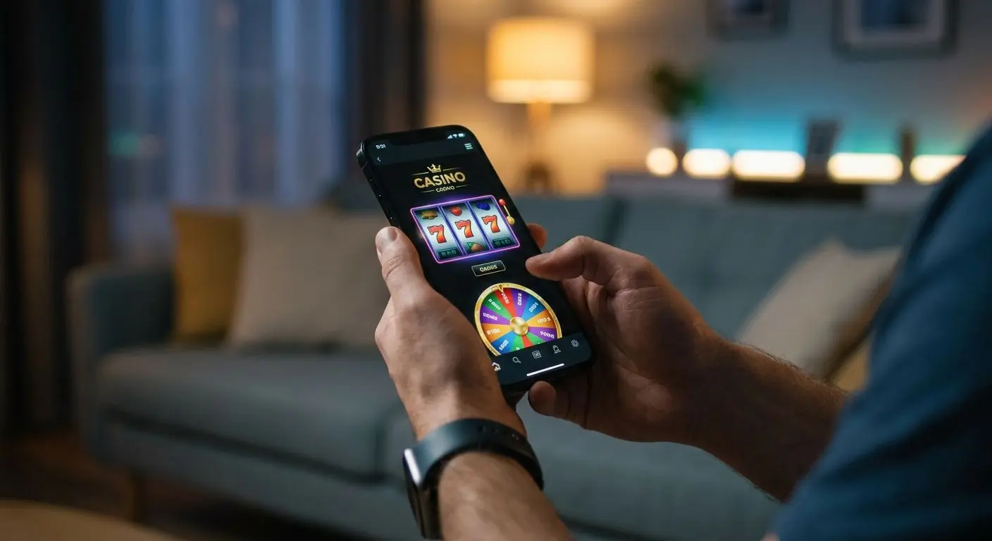 Utente che usa lo smartphone per giocare su Bwin