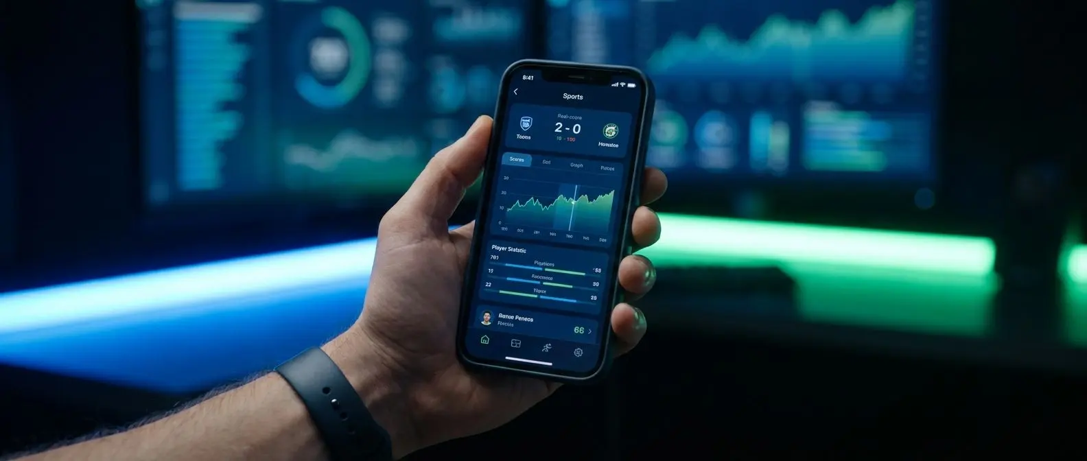 Utente con smartphone e app mobile ufficiale visibile sullo schermo