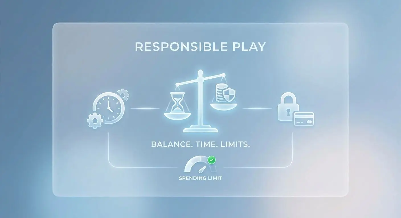 Illustrazione sul gioco responsabile con limiti di tempo e denaro