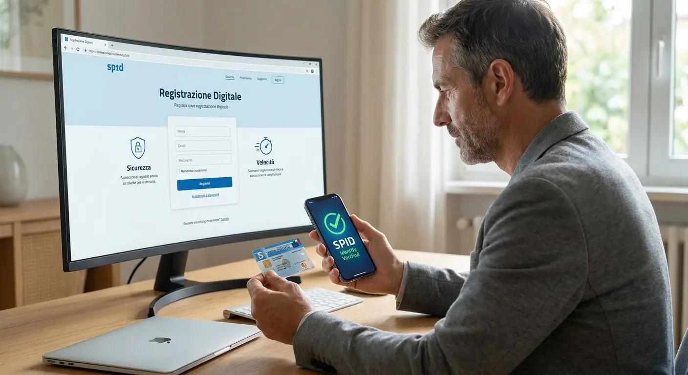 Interfaccia desktop e mobile per registrazione con SPID in modo rapido e sicuro