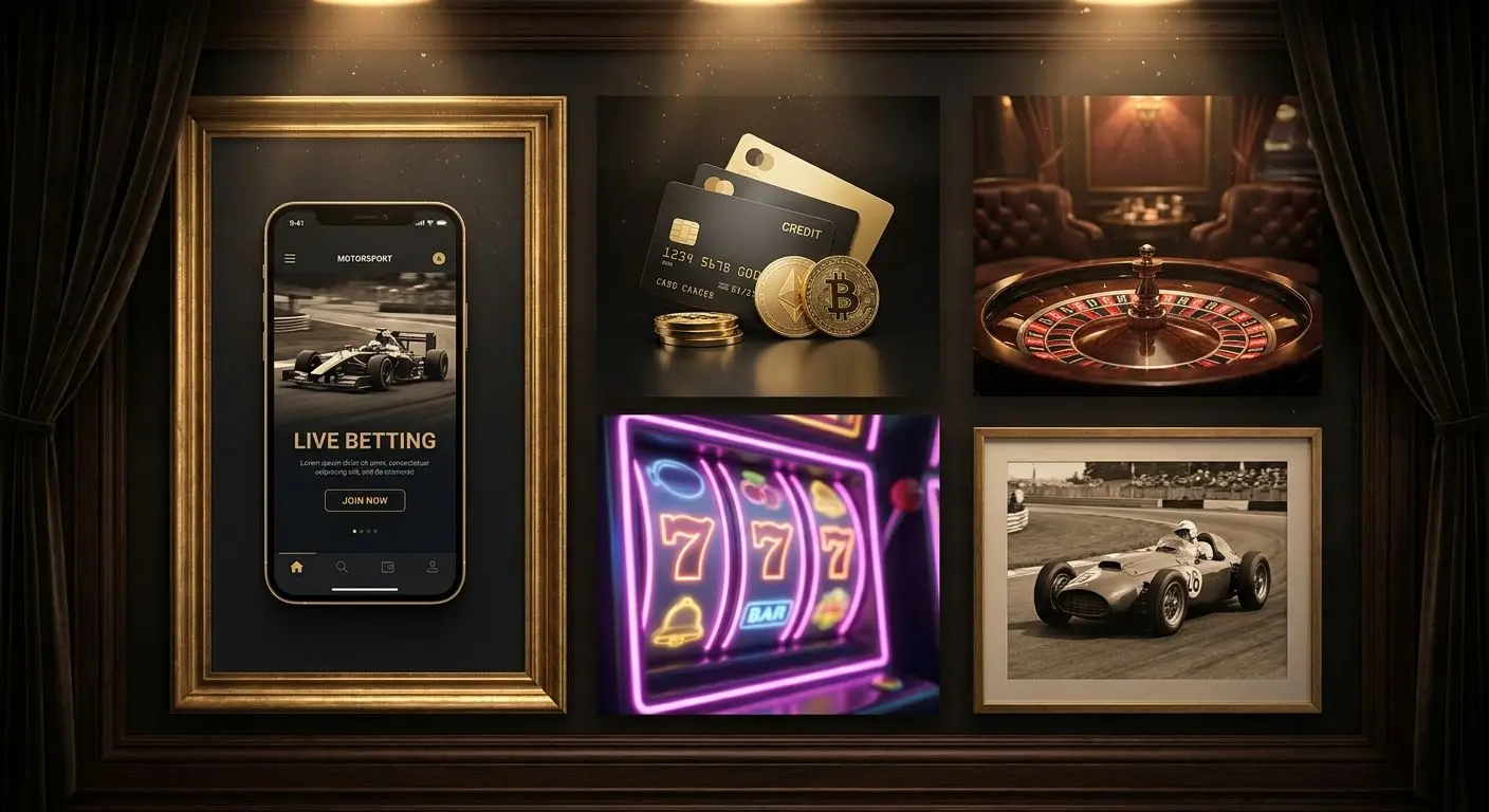 Collage concettuale sport, mobile e altri prodotti Bwin