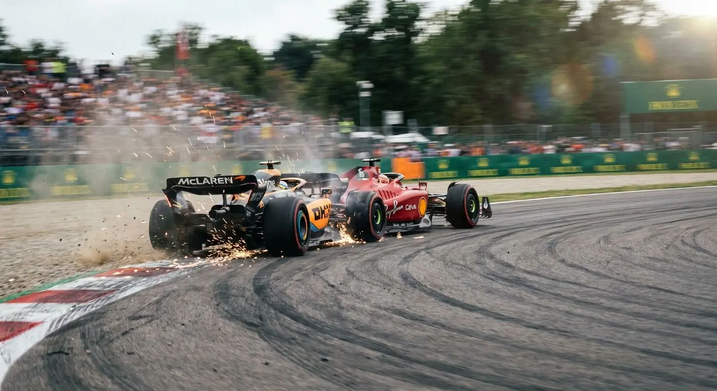 Gara di Formula 1 con sorpasso in curva