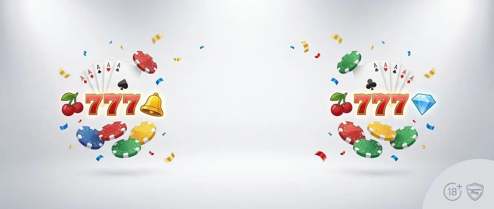 Banner promozionale chiaro con fiches, carte e icone slot per nuovi utenti Bwin