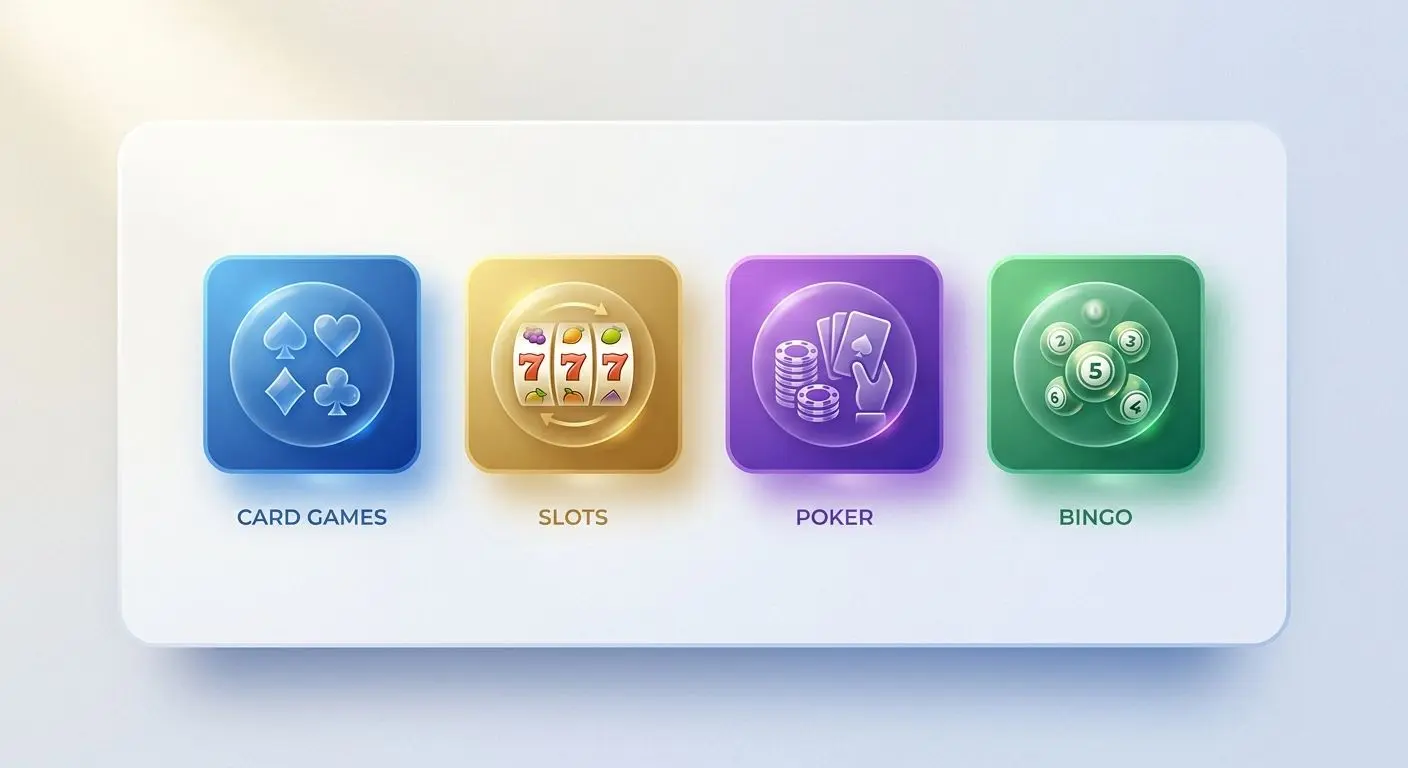 Scheda illustrata con icone di giochi e bonus di benvenuto Bwin